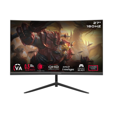 GAMEON GOC27Q180VA CURVED 27" QHD, 180HZ, MPRT 0.5MS, HDMI 2.1, VA PANEL GAMING MONITOR