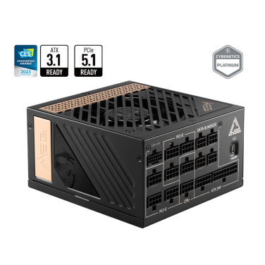 MSI MEG AI1300P 1300W PCIE5.1 PLATINUM POWER SUPPLY