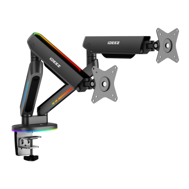 IDEEZ ARMOR DUAL MONITOR ARM [ BLACK ] SUPPORT UP TO 35" SCREEN & 14KG