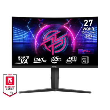 MSI MPG 275CQRXF 27″ 240HZ, VA, WQHD, 0.5 MS, HDR10, CURVED GAMING MONITOR
