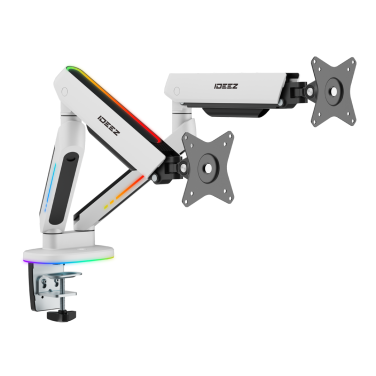IDEEZ ARMOR DUAL MONITOR ARM [ WHITE ] SUPPORT UP TO 35" SCREEN & 14KG