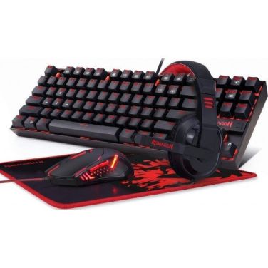 REDRAGON K552-BB-2 GAMING COMBO KEYBOARD, MOUSE, HEADSET, MOUSE PAD – BLACK