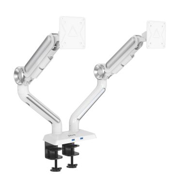 Devo Gaming Monitor Arm - 2 Monitors v2 - WHITE