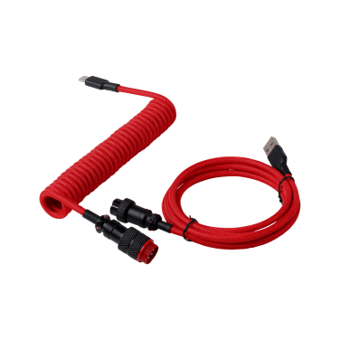 KEYBOARD COILED CABLE [ RED - BLACK ]