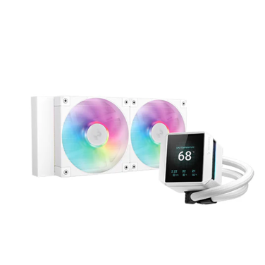 DEEPCOOL MYSTIQUE 240 WHITE A-RGB LCD SCREEN