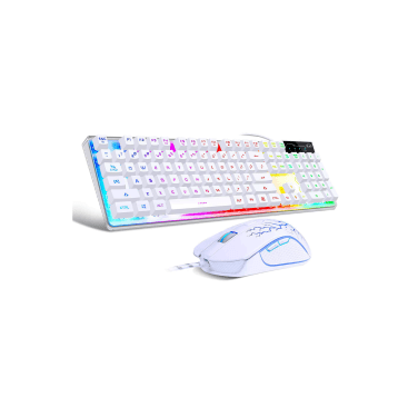 MAGEGEE K1 WIRED MEMBRANE KB + MOUSE / White / RGB LIGHT