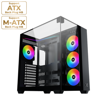 XIGMATEK AQUA V BLACK 7 ARGB FANS CASE