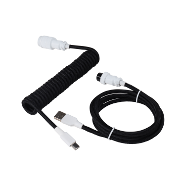 KEYBOARD COILED CABLE [ BLACK - WHITE ]