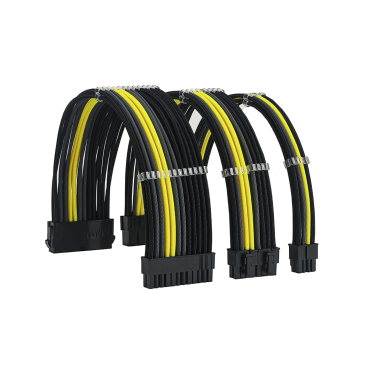 FORMULAMOD [ BLACK-YELLOW-GREY ] SLEEVED CABLES