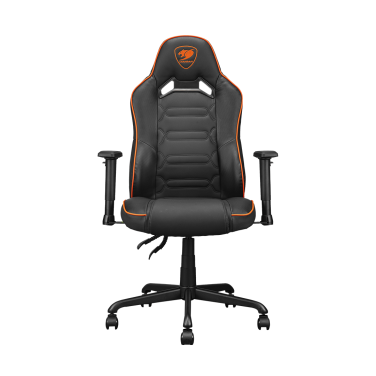 COUGAR FUSION S ORANGE LEATHER GAMING CHAIR