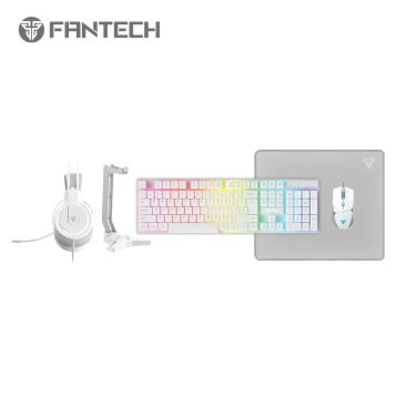 FANTECH P51 WHITE 5 IN 1 COMBO [ KEYBOARD - MOUSE - HEADSET - MOUSEPAD - HEADSET STAND ]