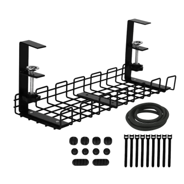 UNDER DESK CABLE MANAGMENT [ BLACK ] [ 45 CM ]