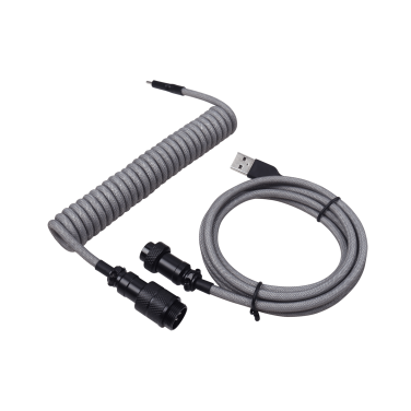 KEYBOARD COILED CABLE [ GREY - BLACK ]
