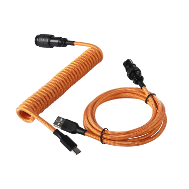 KEYBOARD COILED CABLE [ ORANGE - BLACK ]