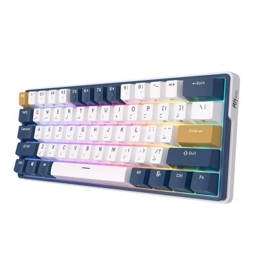 ROYAL KLUDGE RK61 PLUS 61% BROWN SWITCH [ ENGLISH ONLY ] KLEIN BLUE WIRELESS KEYBOARD