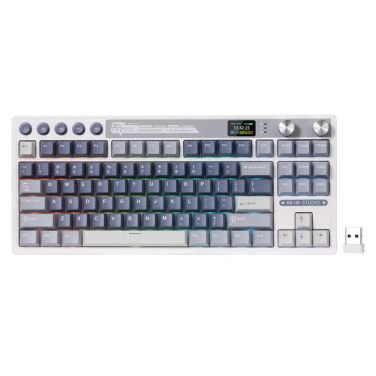 ROYAL KLUDGE RK M87 75% TRI-MODE WIRELESS KEYBOARD BLUE SWITCH - OCEAN BLUE [ENGLISH-ARABIC]