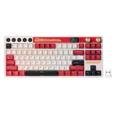 ROYAL KLUDGE RK M87 75% TRI-MODE WIRELESS KEYBOARD BEIGE SWITCH - FEMICOM [ENGLISH-ARABIC]