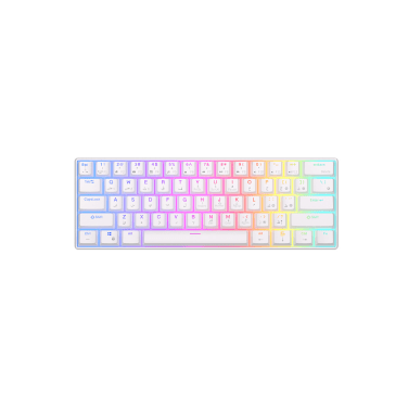 ROYAL KLUDGE RK61 60% BROWN SWITCH [ ENGLISH ONLY ] WHITE WIRELESS KEYBOARD
