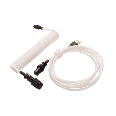 KEYBOARD COILED CABLE [ WHITE - BLACK  ]