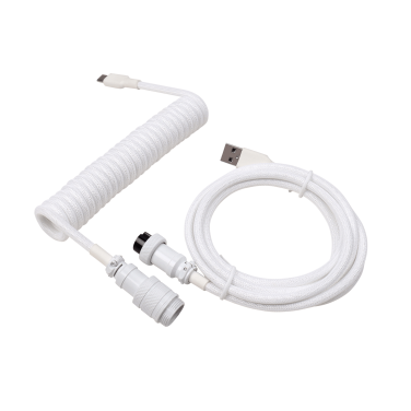 KEYBOARD COILED CABLE [ WHITE - WHITE ]